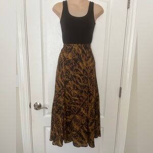 Vintage Y2K Bob Mackie Leopard Animal Print Midi to Maxi Skirt, Size S